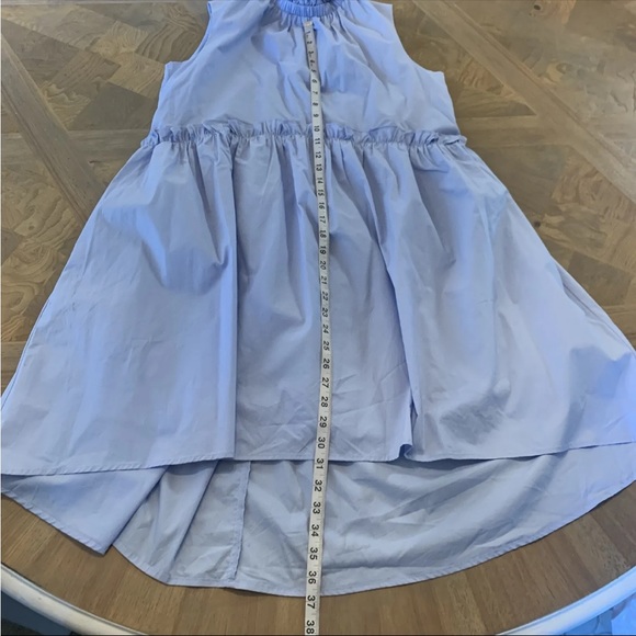 AUREUM heaven hi low hem dress in blue size medium lined pockets mock neck - Picture 11 of 13